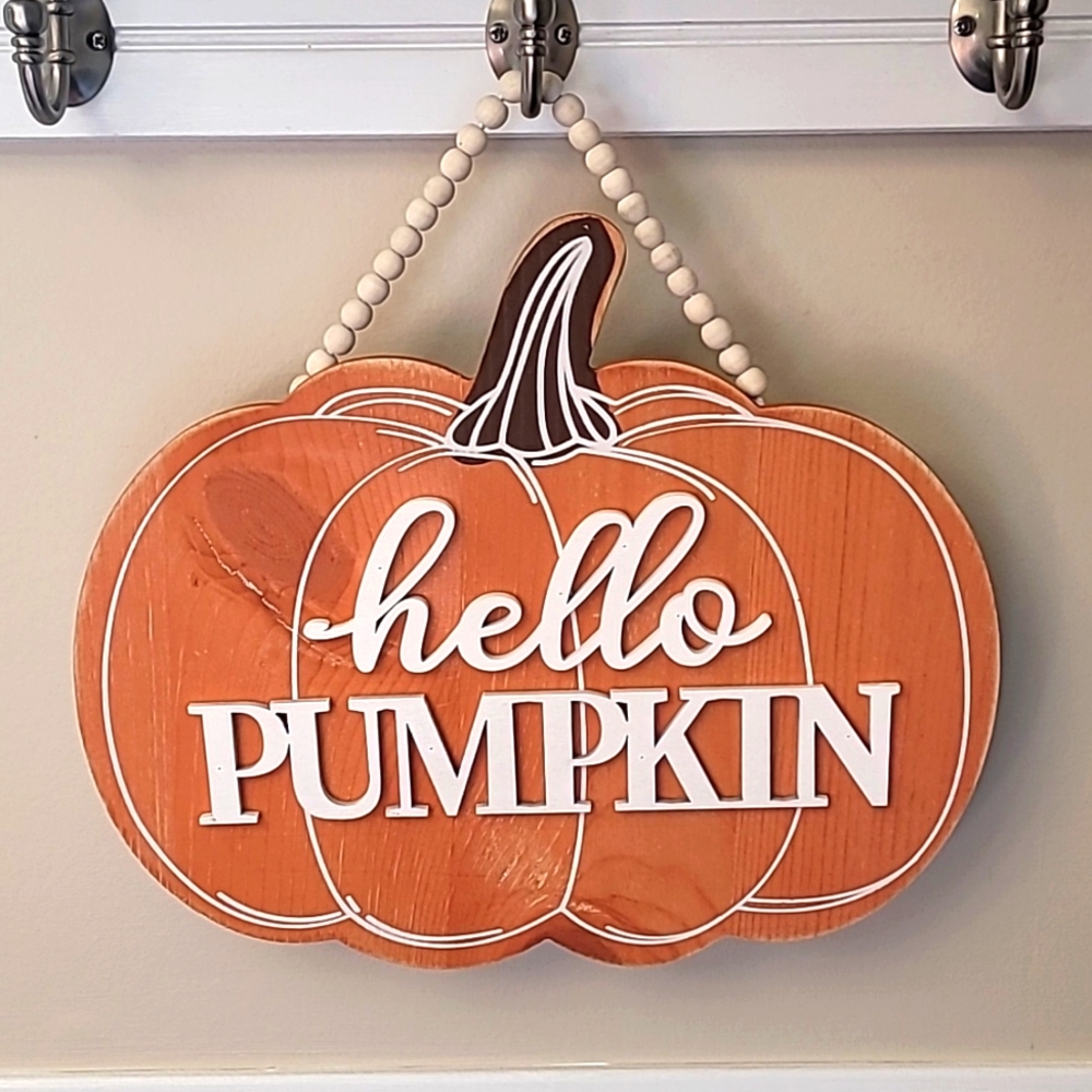 Hello Pumpkin Wood Sign
